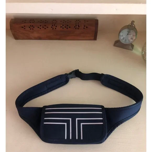 TORY BURCH Sport Belt Bag Neoprene Running Navy White - Picture 10 of 11